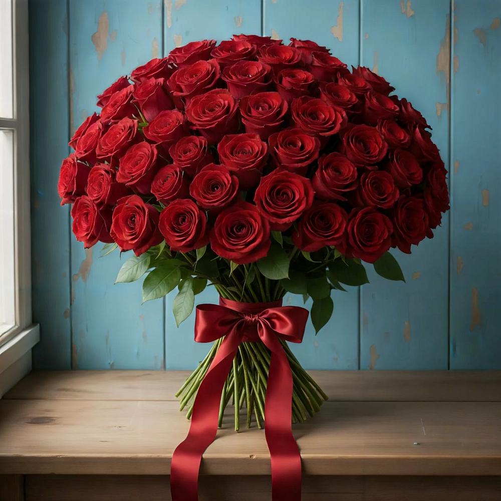 Букет Красные розы Блэк Меджик в Сазоново