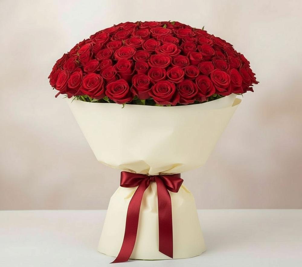 Букет 101 Красная роза Милано в Сазоново