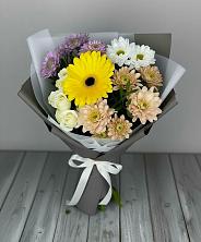 Букет цветов из:  Розы, Герберы и Хризантемы в Сазоново