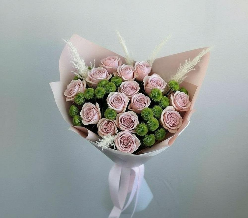 Букет цветов из: Розы и Хризантемы в Сазоново