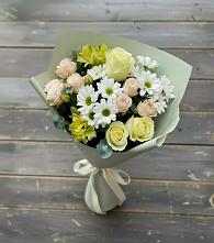 Букет цветов из:  Альстромерии, Розы и Хризантемы в Сазоново